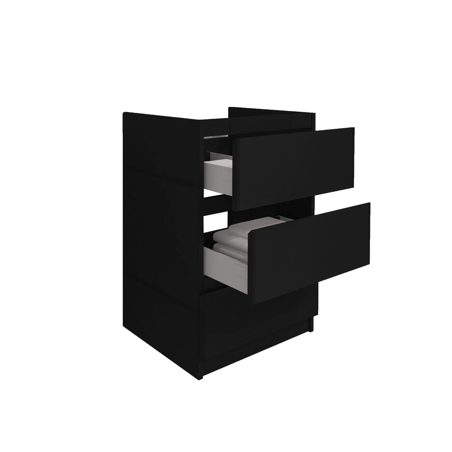 Oase Al JUPITER Waschtischunterschrank - 3 Schubladen - 60 / 80 / 120 cm - Matt Weiß, Schwarz oder Garda