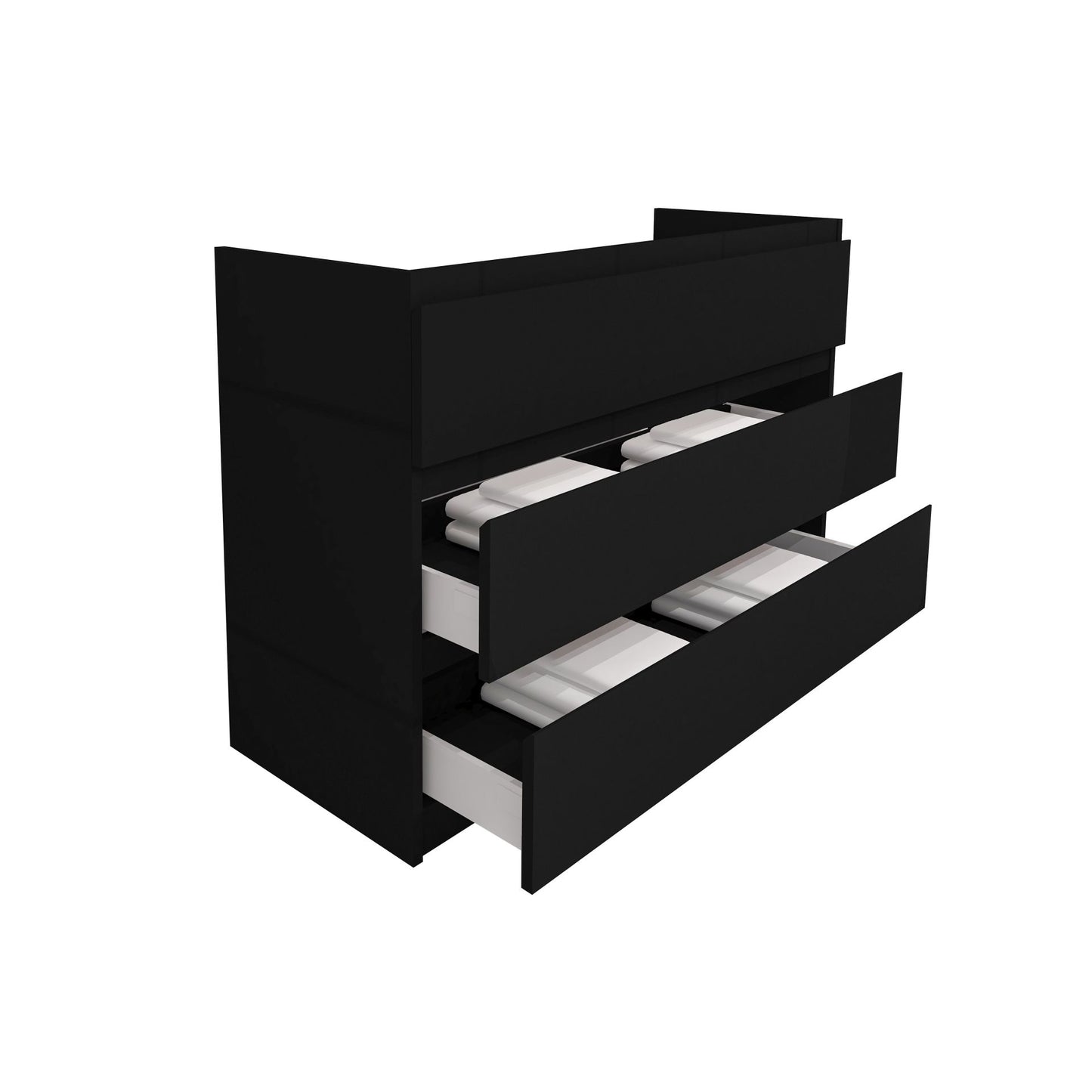 Oase Al JUPITER Waschtischunterschrank - 3 Schubladen - 60 / 80 / 120 cm - Matt Weiß, Schwarz oder Garda