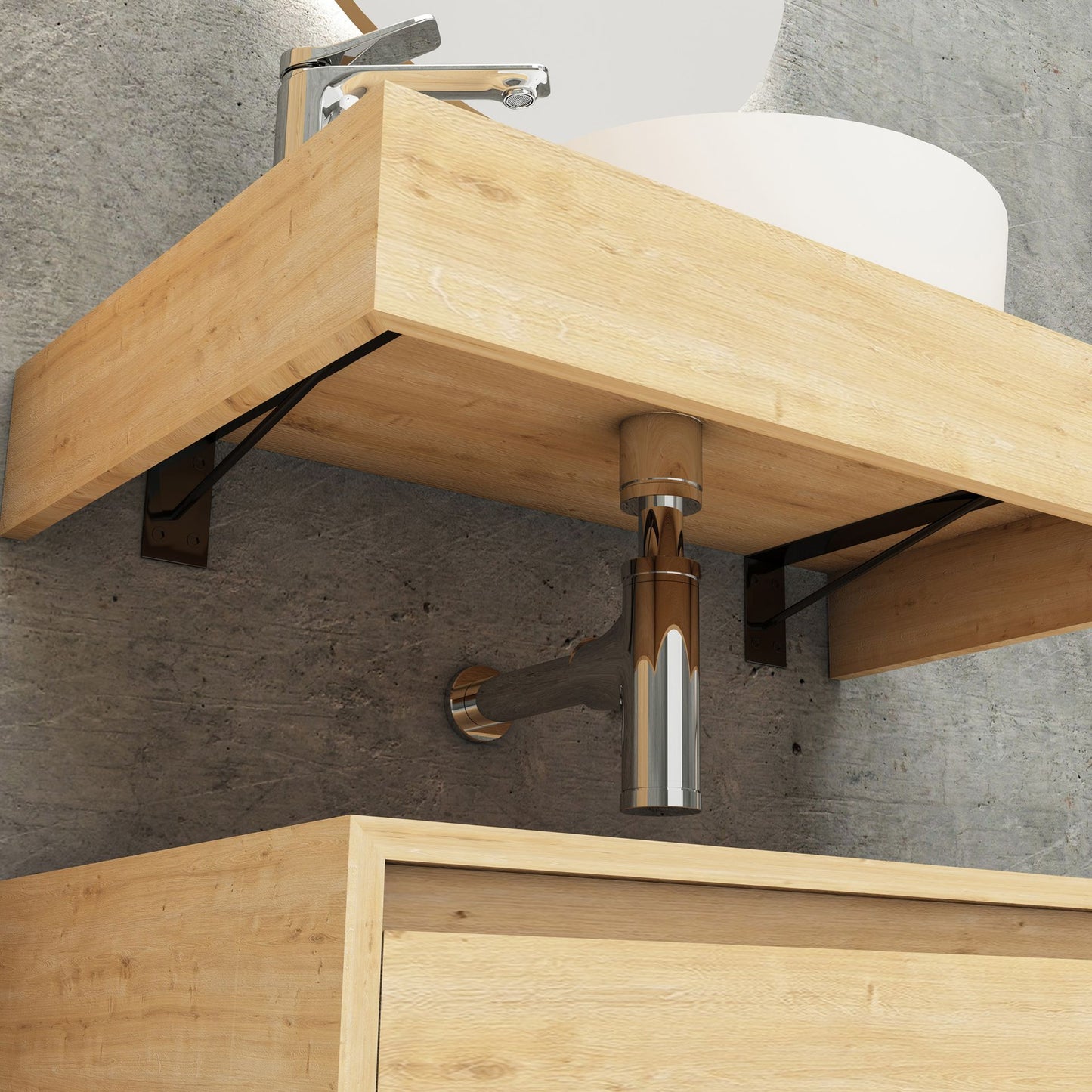 Oase AL Lina Waschtischunterschrank - Matt Schwarz, Matt Weiß, und Safir