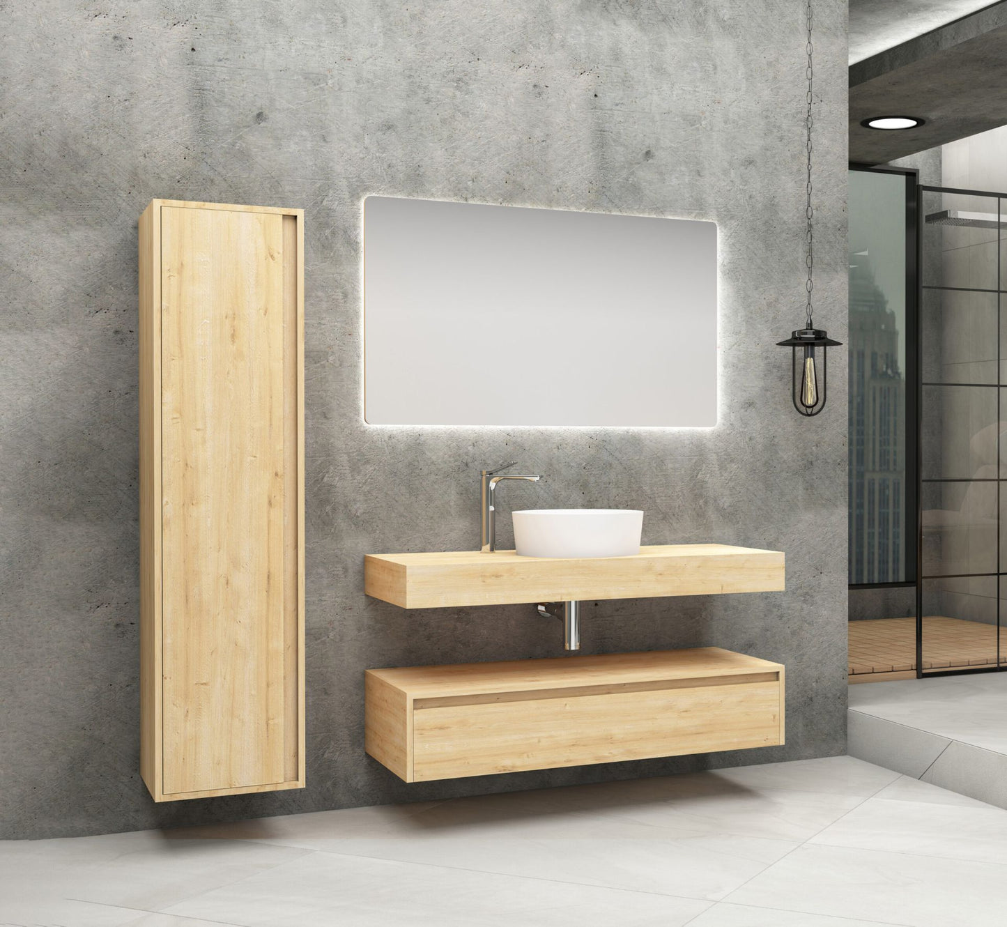 Oase AL Lina Waschtischunterschrank - Matt Schwarz, Matt Weiß, und Safir