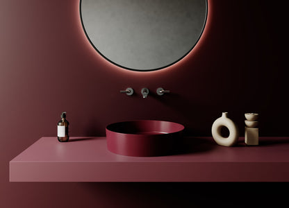 Oase CR Loop Aufsatzwaschbecken – Keramik – Ohne Überlauf & Ohne Hahnloch – 45×11,5×45 cm – Matt Berry