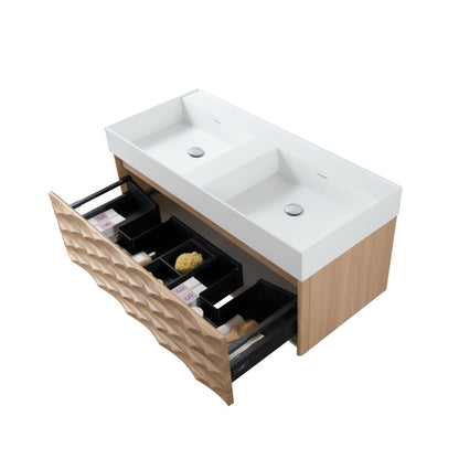 MAGNOLIA Waschtischunterschrank - 1 Schublade - Grifflos - Soft-Close - Light Oak