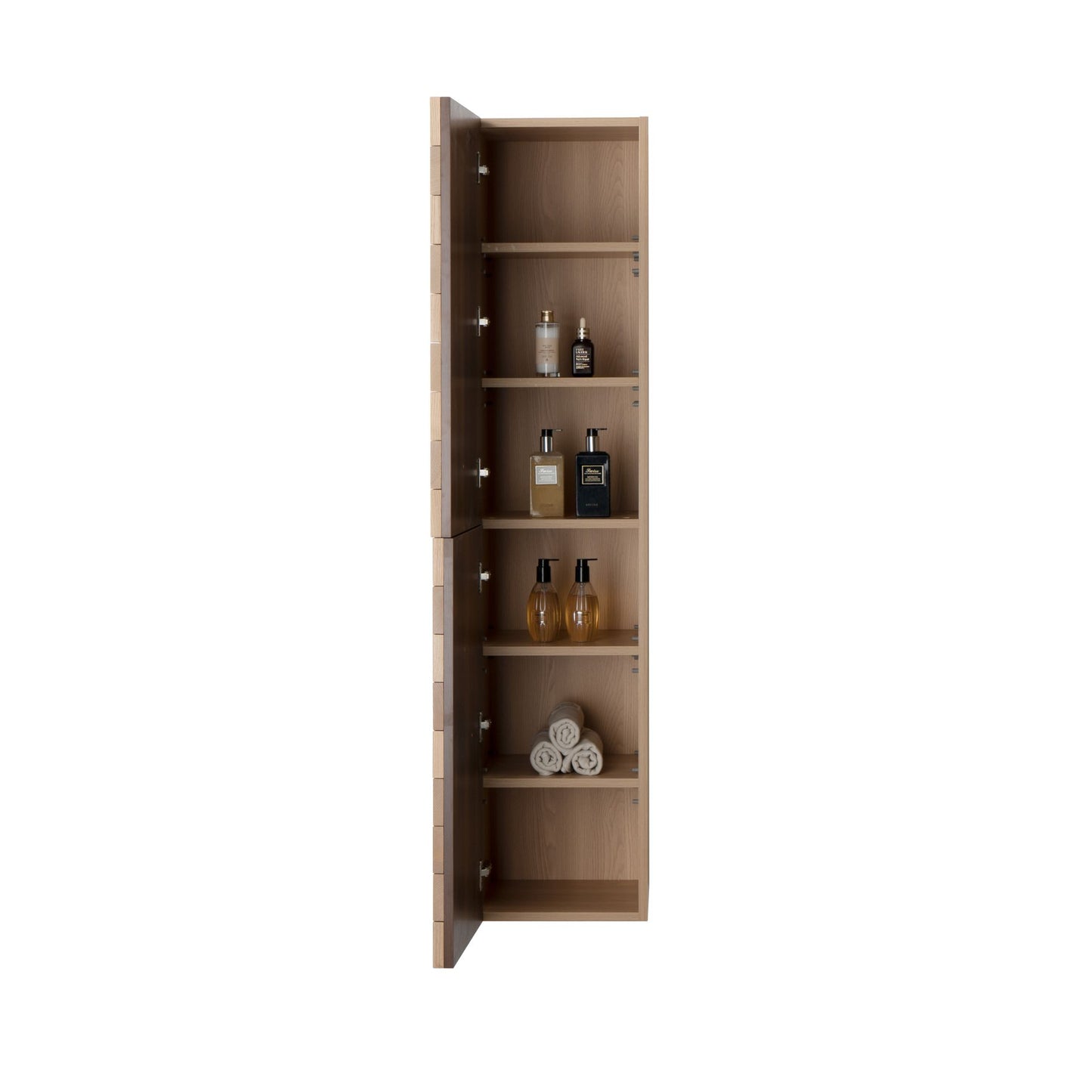 Mimoza Hochschrank – 2 Türen – grifflos – Softclose – reversibel – 35 × 160 × 35 cm – Light Oak