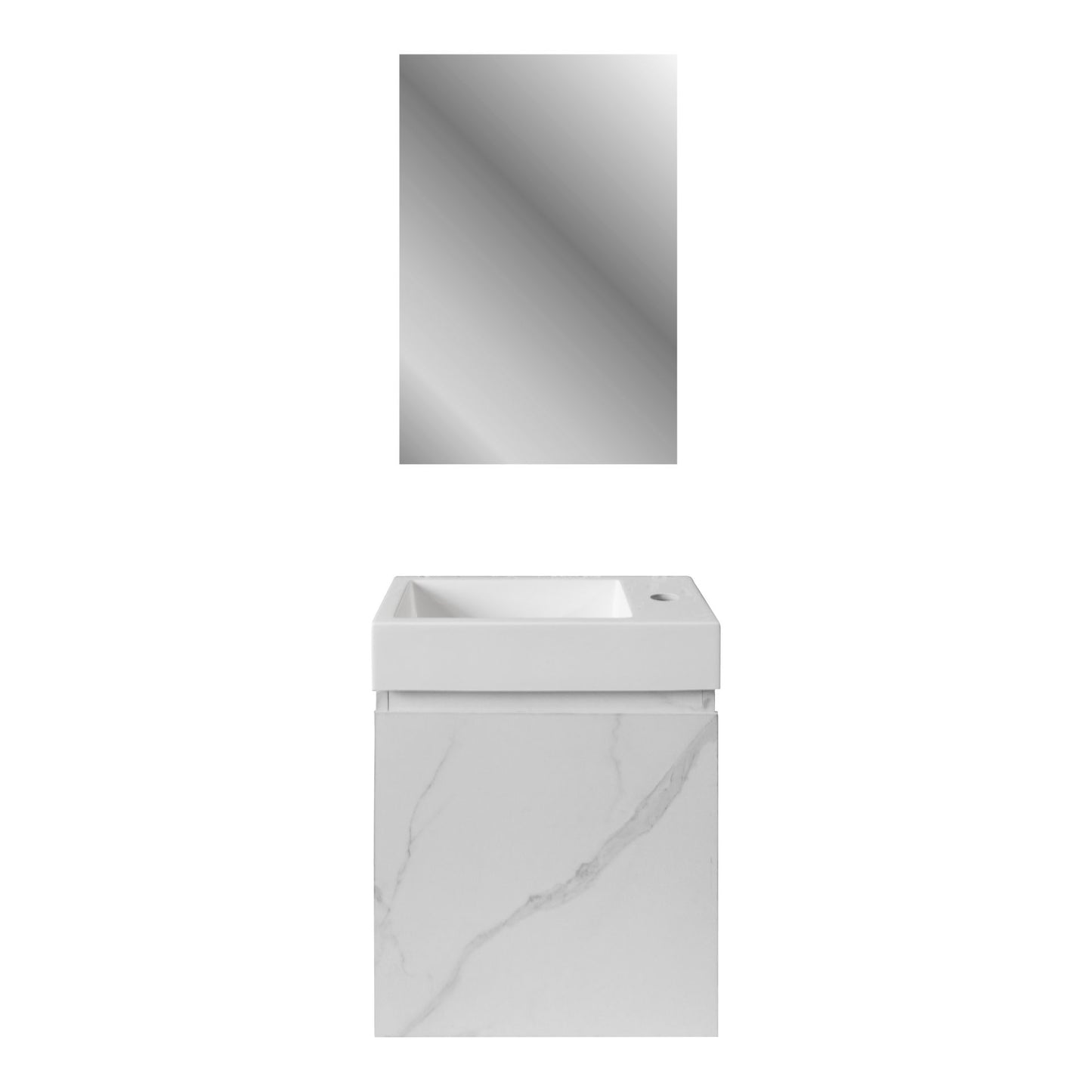 Oase AL MKADO TOILET CABINET - 1 DALONI Mkado WC-Schrank – 1 Tür rechts, grifflos, Soft-Close – 40×50×22,3 cm – Weiß MarmorOOR - RIGHT - HANDLELESS - SOFT CLOSE - 40X50X22,3 CM - WHITE MARBLE