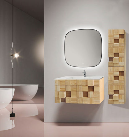 Mimoza Hochschrank – 2 Türen – grifflos – Softclose – reversibel – 35 × 160 × 35 cm – Light Oak