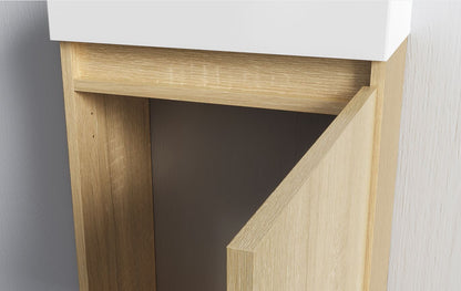 Oase AL Zyro Toilettenmöbel-Set – Grifflose 1-Tür, Soft-Close, beidseitig montierbar, inkl. Spiegel & Becken – 40,5×22,5 cm