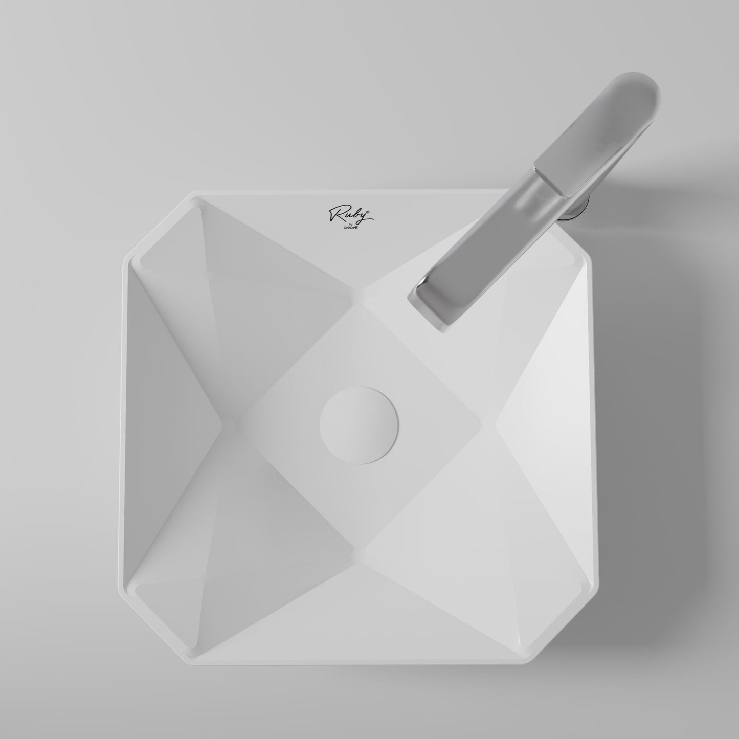 Oase CR RB040 Aufsatzwaschbecken – Keramik – Ohne Überlauf & Ohne Hahnloch – 40×8,5×40 cm – Weiß Glänzend