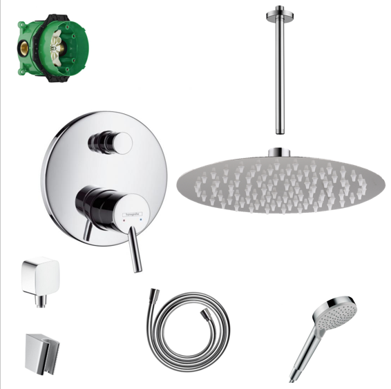 Hansgrohe Unterputz Dusch-Set Talis S mit Decken- oder Wandanschluss von Sandbad ohne EcoSmart