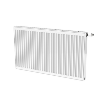 Radiateur universel T22 à vanne compacte, hauteur du radiateur = 500 mm, avec vanne d'insertion, prise photo et support mural