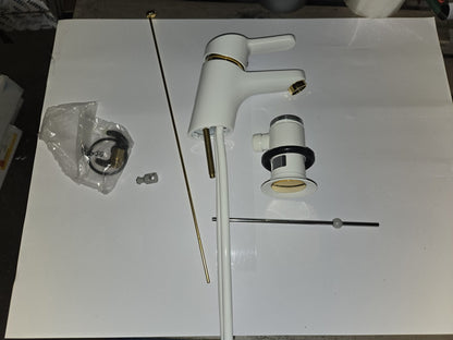 Hansa HANSAPRADO Waschtischbatterie 01402173 Weiß/Gold
