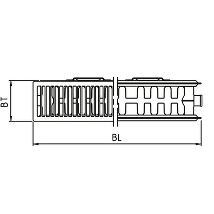 Kermi x2 Plan-K Typ 22 Heizkörper – BH 605 x 102 x 1605 mm, QN2486, weiß, mit Abdeckung – mit Schramme