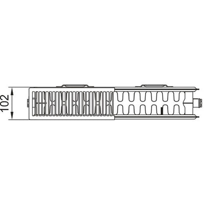 Kermi x2 Plan-K Typ 22 Heizkörper – BH 605 x 102 x 1605 mm, QN2486, weiß, mit Abdeckung – mit Schramme