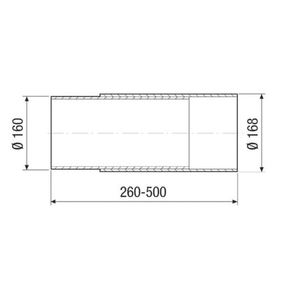 MC Wandhülse WH 150 ausziehbar, DN150, Kunststoff