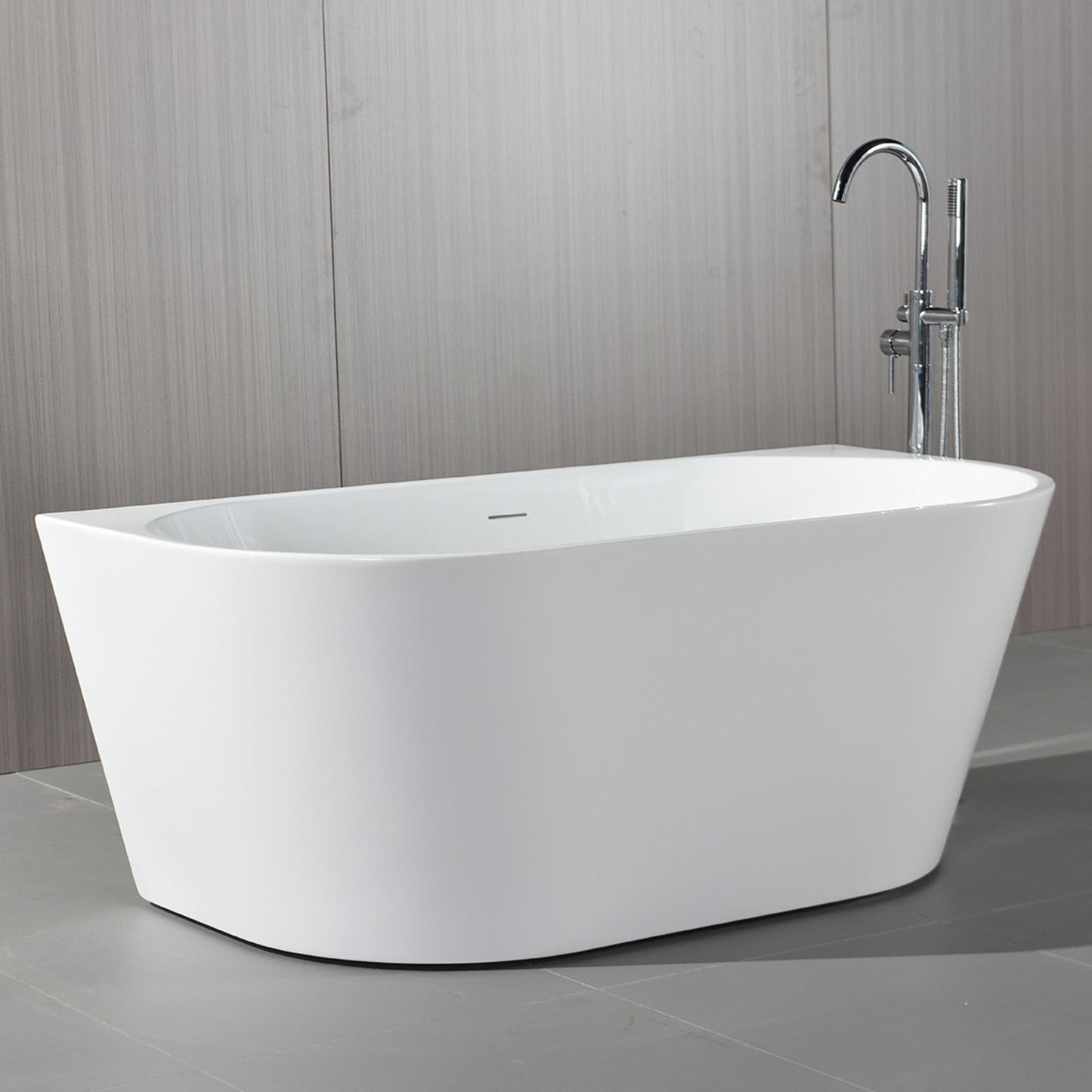 Oase AL – Back-to-Wall Badewanne – Acryl – 170 × 78 × 58 cm – Glänzend Weiß