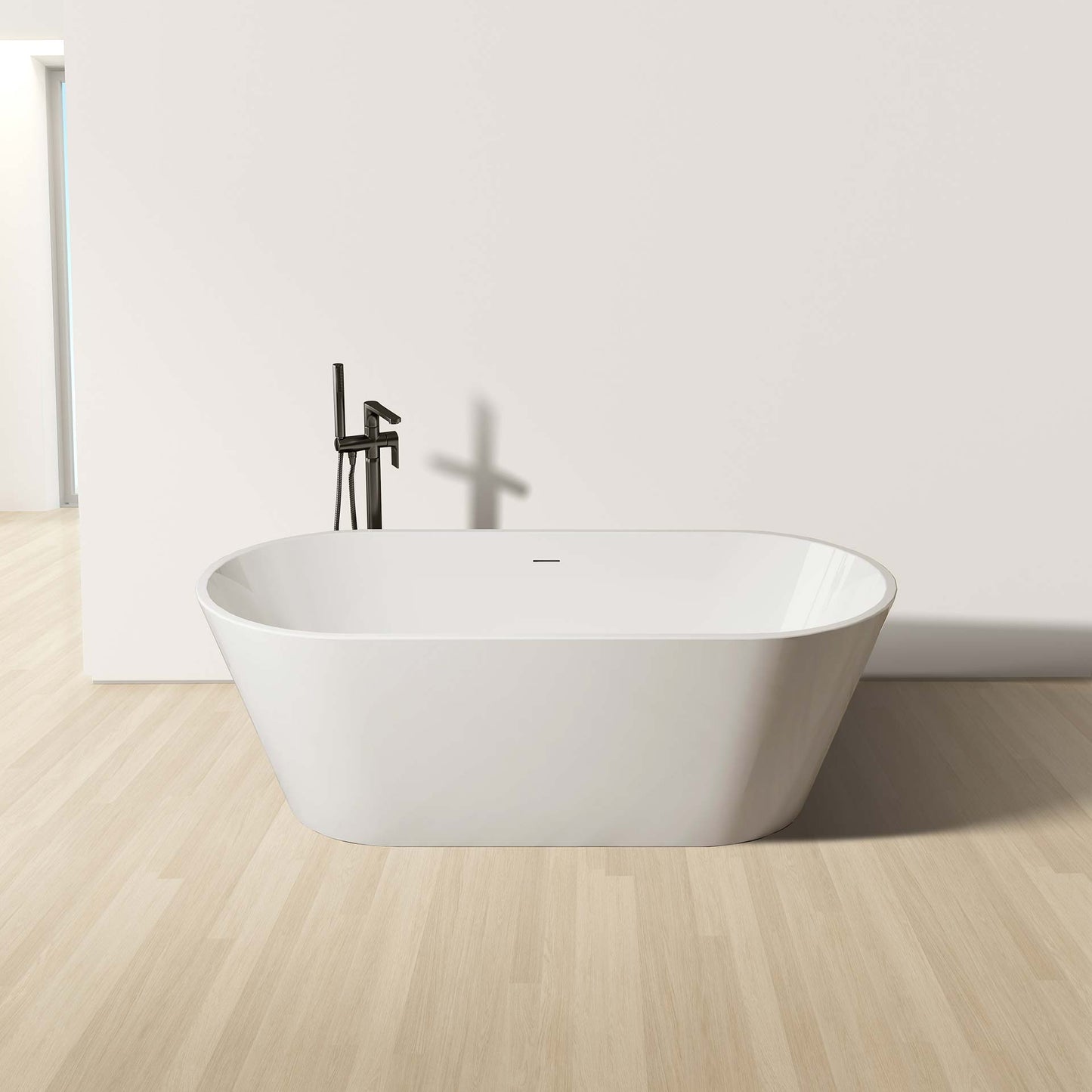 Oase AL – Freistehende Badewanne „Rondo“ – Acryl – 180 × 80 × 58 cm – Glänzend Weiß
