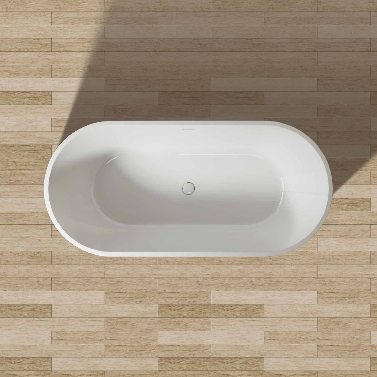 Oase AL – Freistehende Badewanne „Rondo“ – Acryl – 180 × 80 × 58 cm – Glänzend Weiß