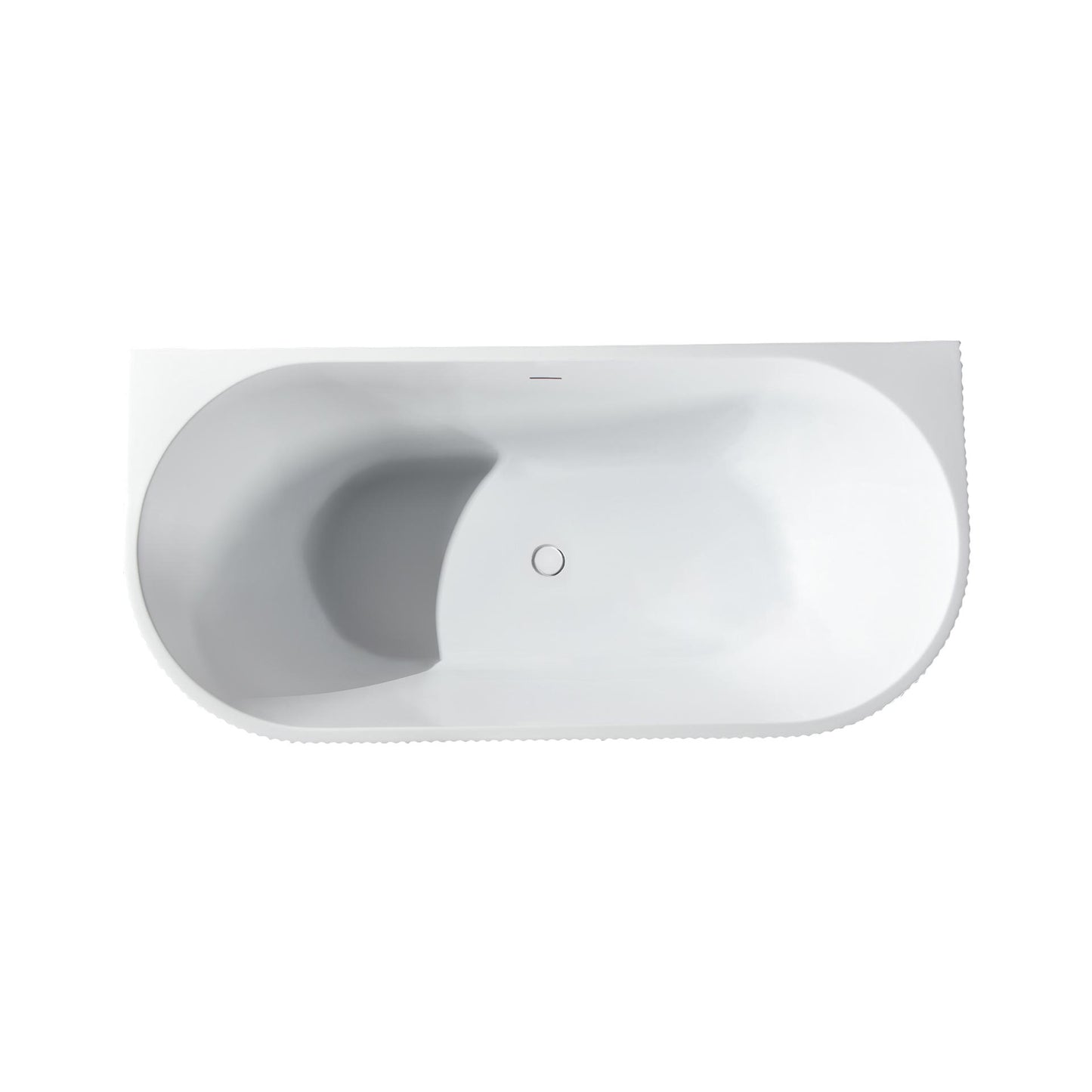 Oase AL – Back-to-Wall Badewanne „Muffly“ – Vertikale Struktur – Acryl – 170 × 80 × 58 cm – Matt White