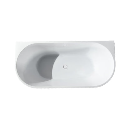 Oase AL – Back-to-Wall Badewanne „Muffly“ – Vertikale Struktur – Acryl – 170 × 80 × 58 cm – Matt White