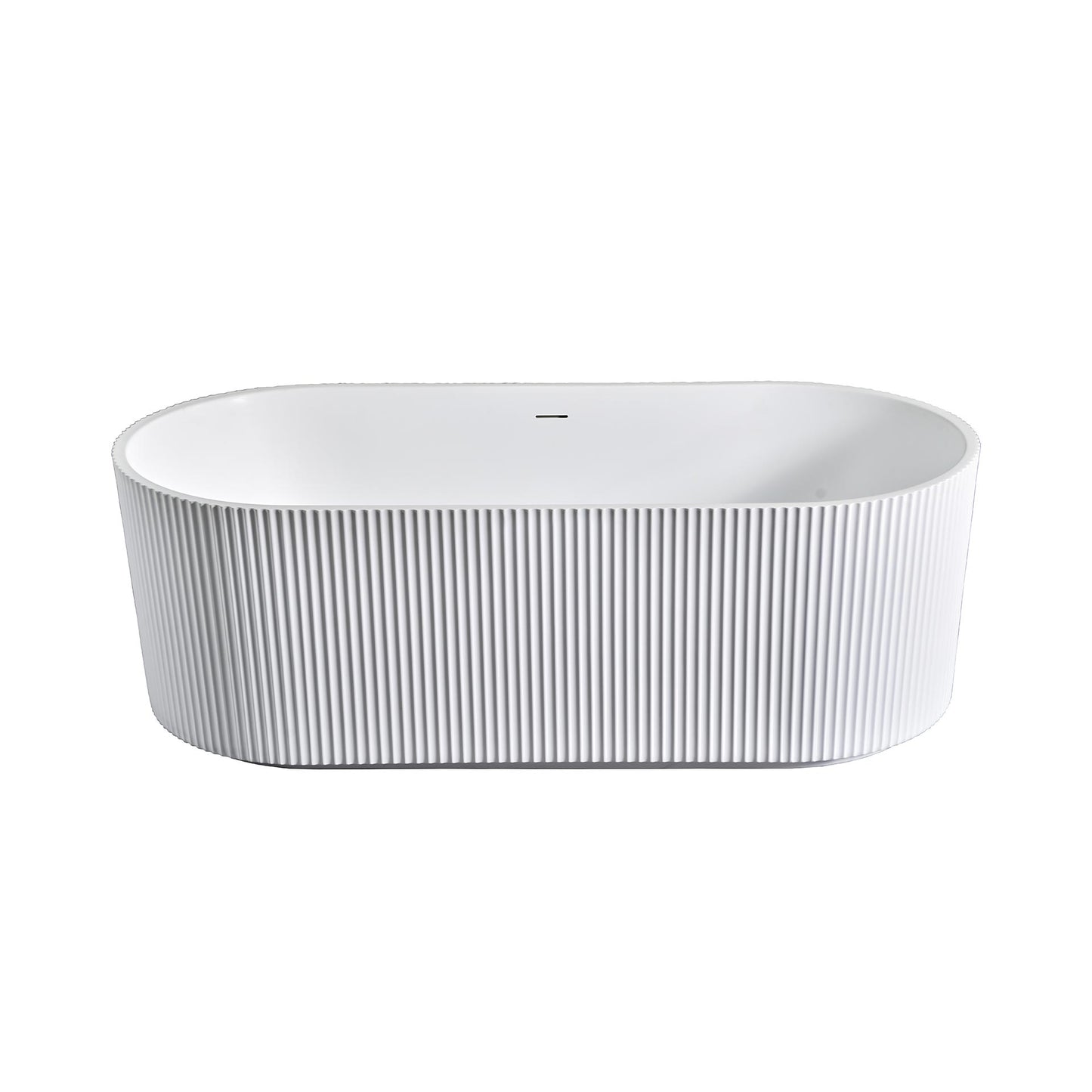 Oase AL – Freistehende Badewanne „Muffly“ – Vertikale Struktur – Acryl – 170 × 80 × 58 cm – Matt White