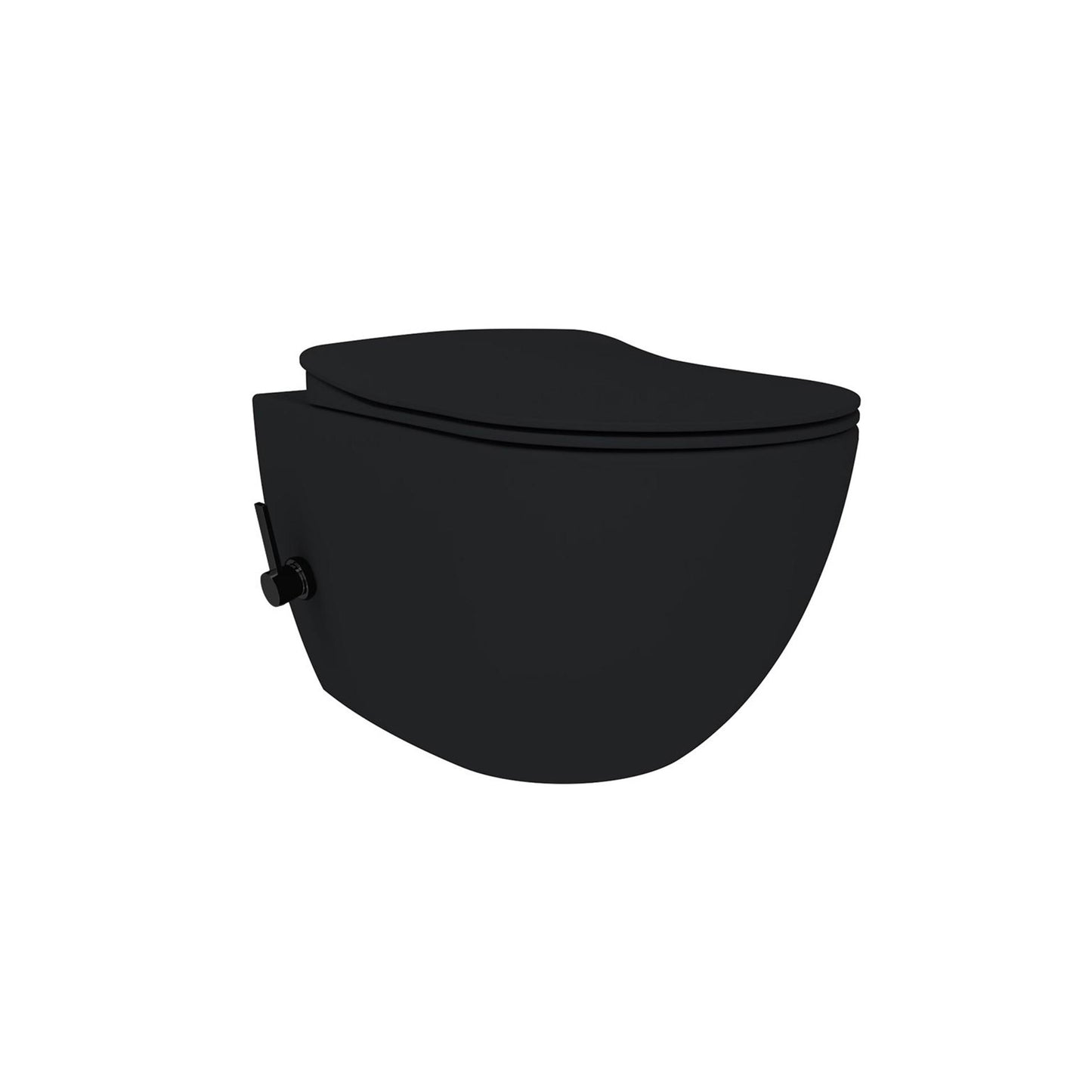 Oase Design Spülrandloses Tahret Bidet Wand-WC inkl. Armatur & Sitz mit Absenkautomatik schwarz matt