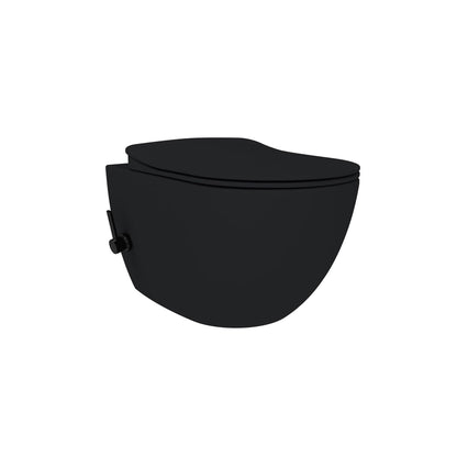 Oase Design Spülrandloses Tahret Bidet Wand-WC inkl. Armatur & Sitz mit Absenkautomatik schwarz matt