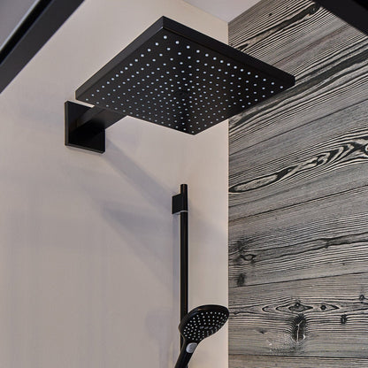 hansgrohe Raindance E 300 – Kopfbrause mit Brausearm – Schwarz matt