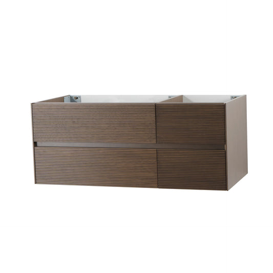 Layda Waschtischunterschrank – 4 Schubladen – grifflos – Softclose – 119 × 49 × 52 cm – Dark Walnut