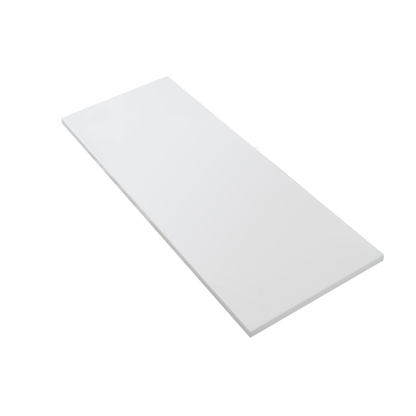 Wonda Platte für Waschtischunterschrank – Ohne Armatur- und Ablaufloch – Kunstmarmor, 120x52,5 cm, Mattweiß