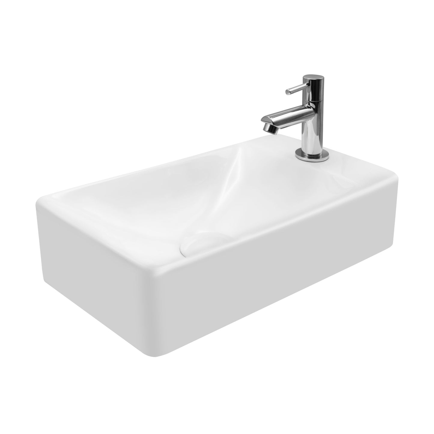 Oase washbasin 35 x 30 cm modern square design washbasin guest toilet left &amp; right 