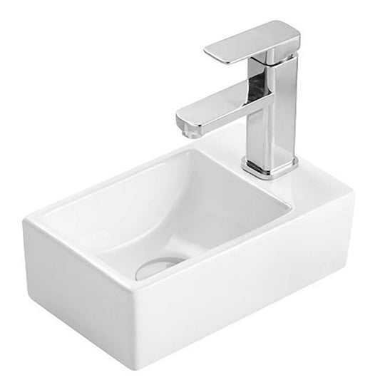 Oase washbasin 30.5 x 19cm modern square design washbasin guest toilet left &amp; right