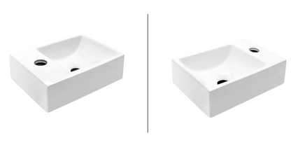 Oase washbasin 30.5 x 19cm modern square design washbasin guest toilet left &amp; right