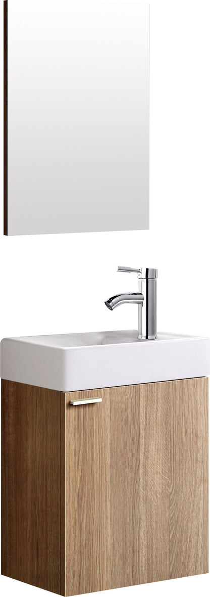 Oase mini washbasin in a complete set with base cabinet, mirror and sink