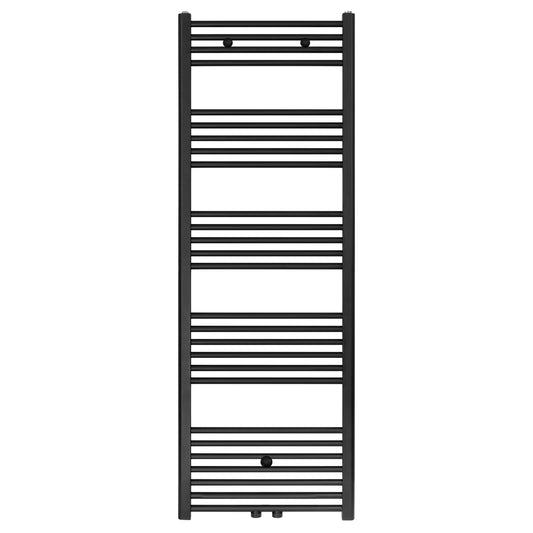 BR bathroom radiator with center connection and side connection brushed matt black