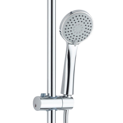 Oase Duschsystem Chrom Rund mit Regendusche, Handbrause, Duschstange und Thermostat