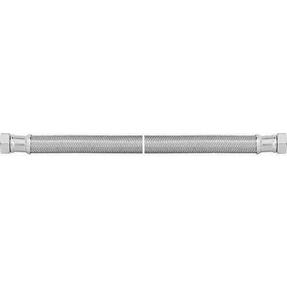 Flex extension 1/2 x 1/2 and 1/2 x 3/8 reinforced hose DVGW made of stainless steel