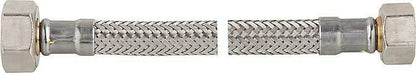 Flex extension 1/2 x 1/2 and 1/2 x 3/8 reinforced hose DVGW made of stainless steel